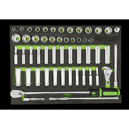 Vim Tools 0.37 in. Drive Socket Set - 52 Piece, EGLE49308 VMSMS600